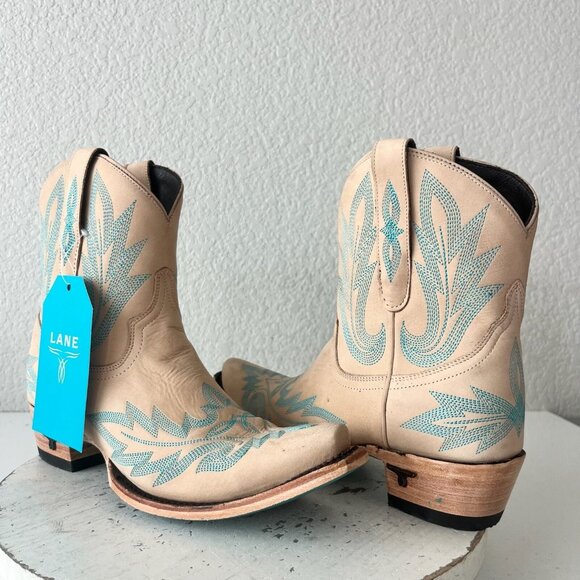 Lane LEXINGTON Womens Cowboy Bootie 7.5 Sand and Stream...